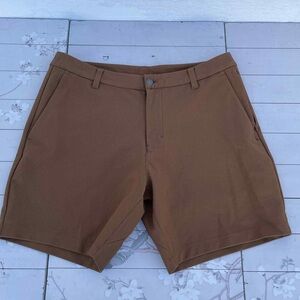lululemon athletica Tan Flat Front Shorts